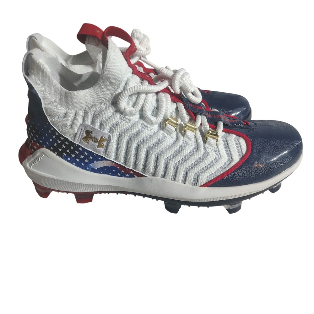 Under Armour Harper 7 Elite TPU Baseball Cleats Freedom USA Red White Blue 9.5 - Picture 2 of 11